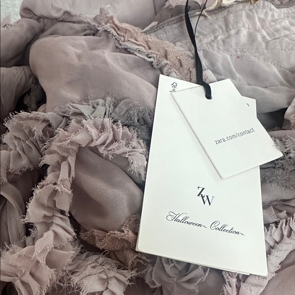 Zara ZW Halloween Collection Limited Edition Asymmetric Dress in lilac. - Picture 14 of 15